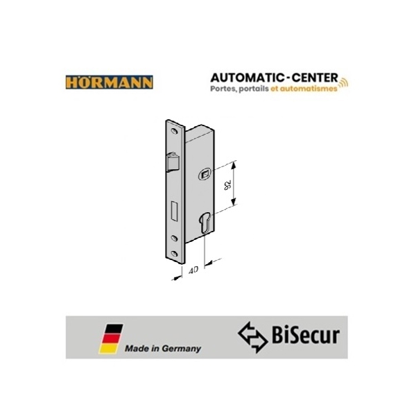 Serrure KABA, TS 42 mm porte de garage sectionnelle Hormann